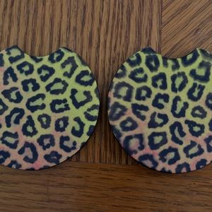 Leopard car coasters